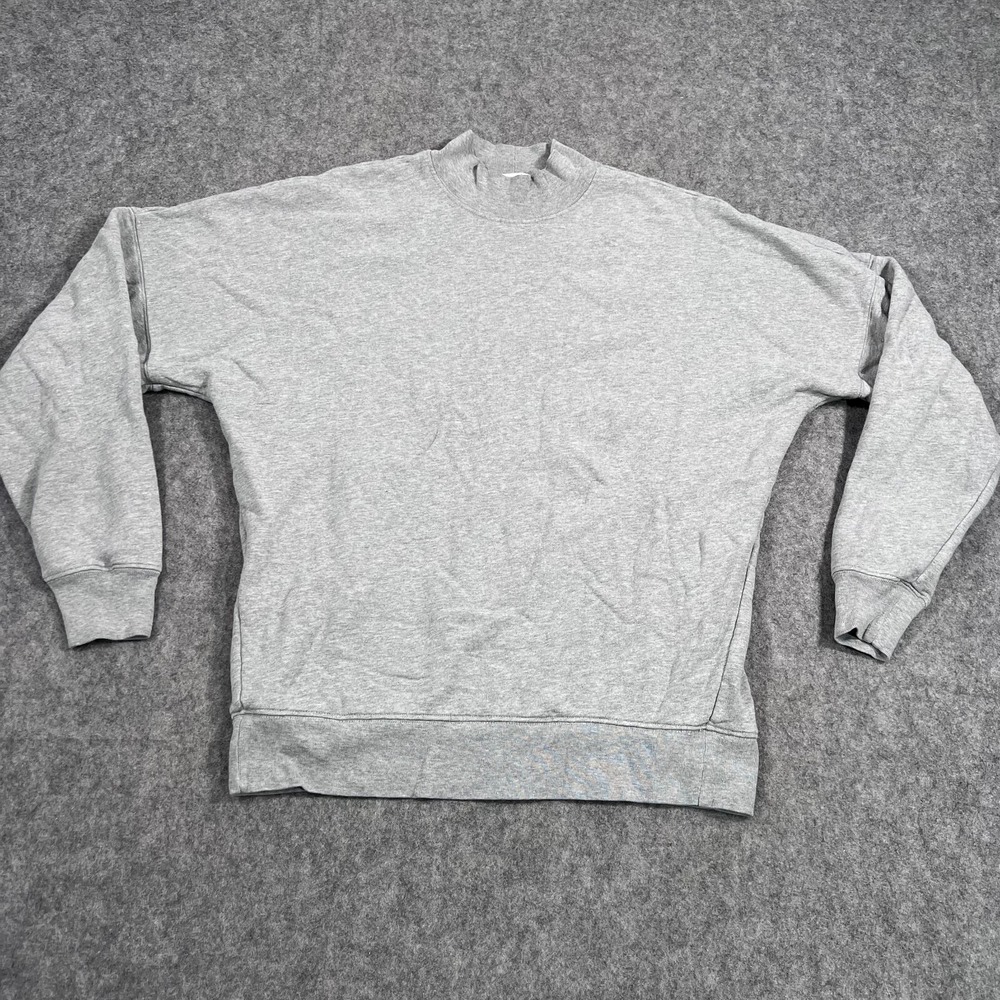Reformation Heather Grey Organic Cotton Mock Neck Sweatshirt Women's Size XS